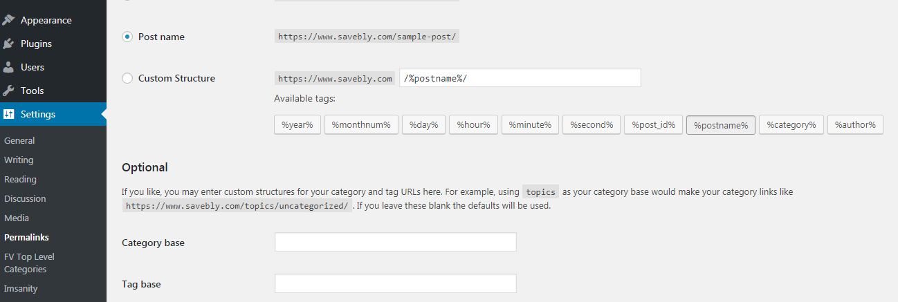 setup your permalinks for your WordPress website or blog