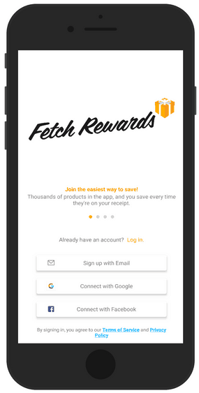 Fetch Rewards Sign Up Screen
