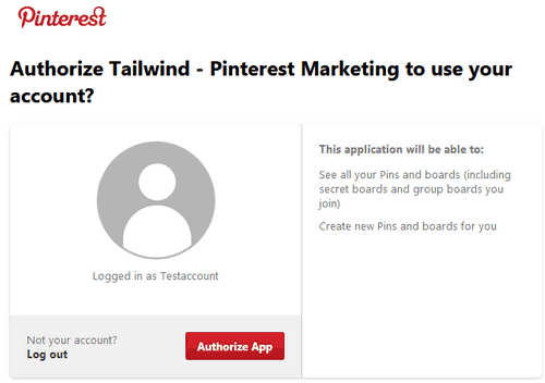 Allow Tailwind access to Pinterest account