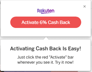Activate Rakuten Cash Back From Browser Extension