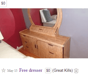 Free item example on craigslist