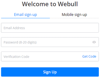 Webull Signup Page